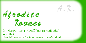 afrodite kovacs business card